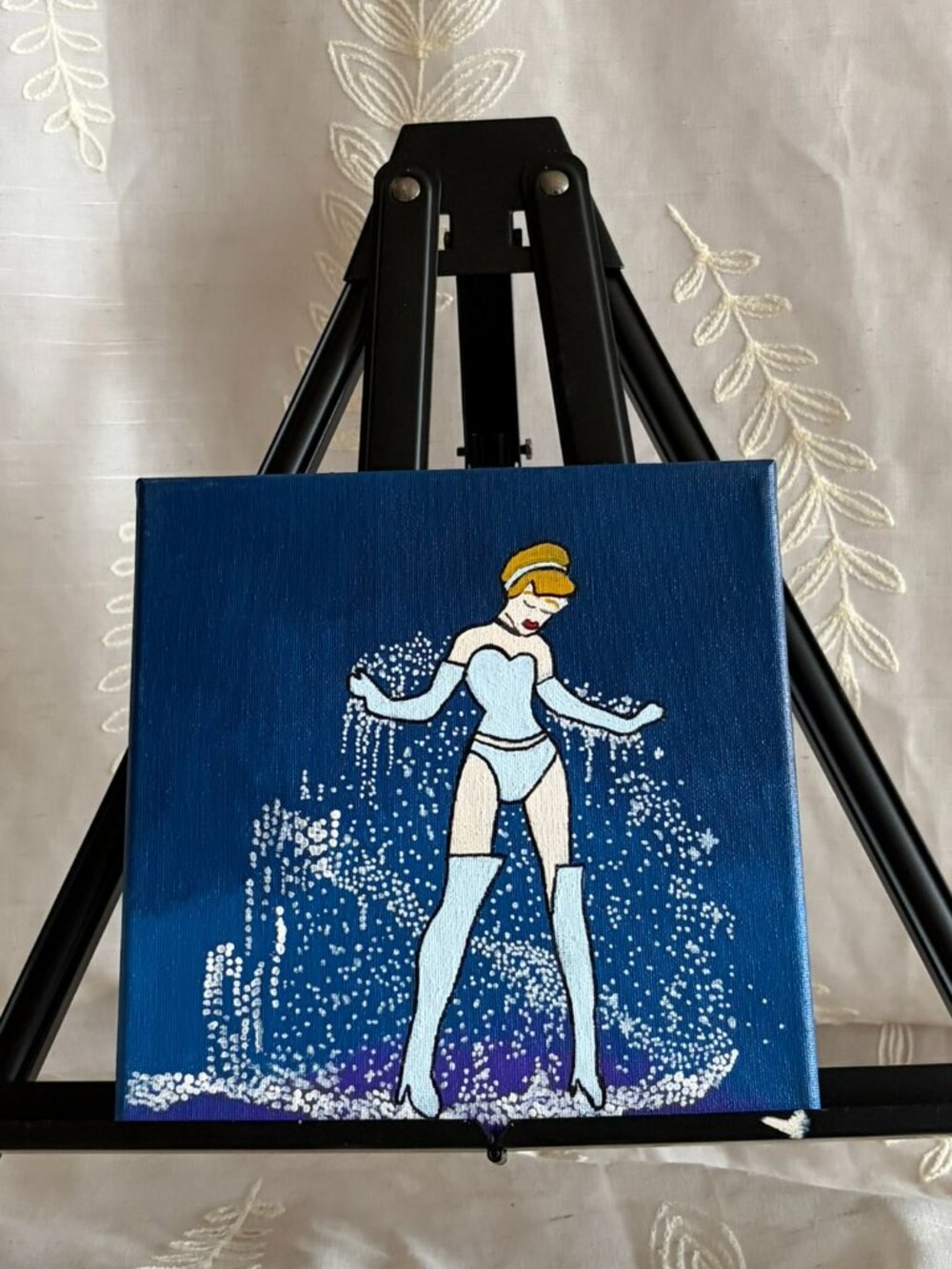 Hand Painted Cinderella Magical Transformation Canvas 8x8